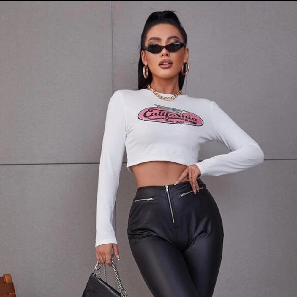 Long Sleeve California Shein Crop Top - Picture 5 of 12